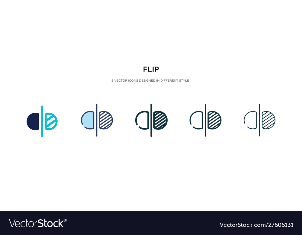 Flip-Symbol in verschiedenen Stil zweifarbig