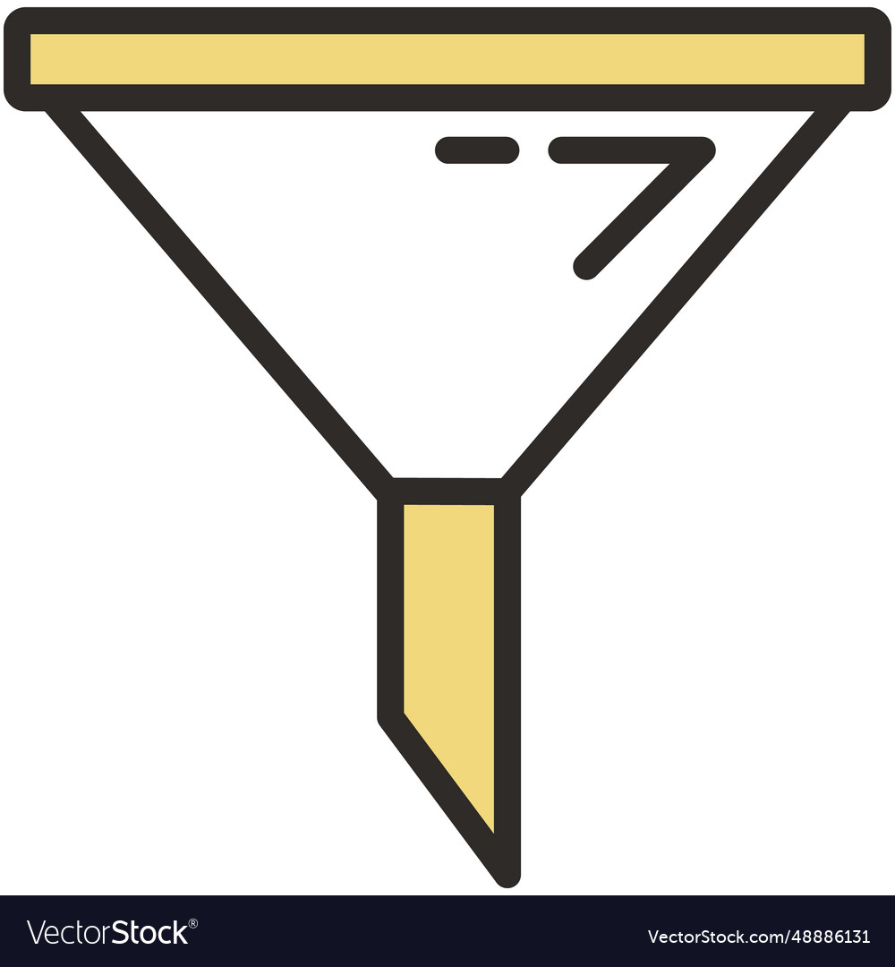 Funnel filter icon cone with bottleneck Royalty Free Vector