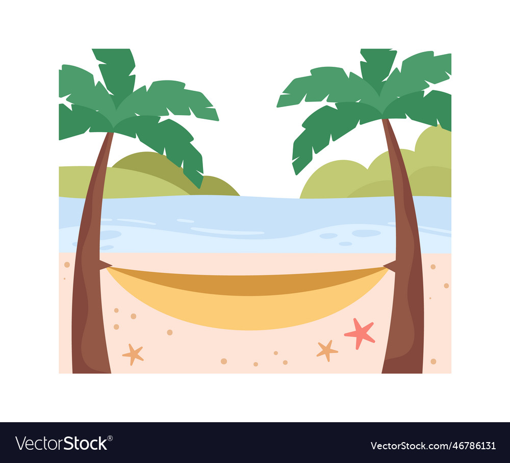 Hammock on beach background Royalty Free Vector Image