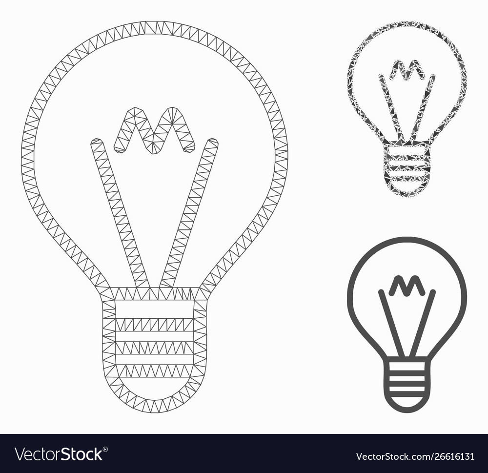 Hint lamp mesh 2d model and triangle mosaic