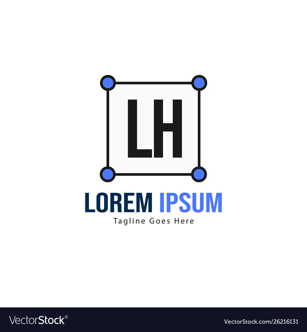 Original lh Logovorlage mit modernem Rahmen