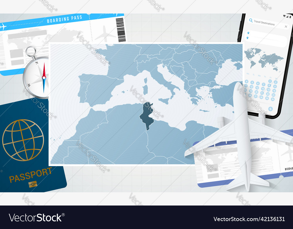 Reise nach Tunisie mit einer Karte