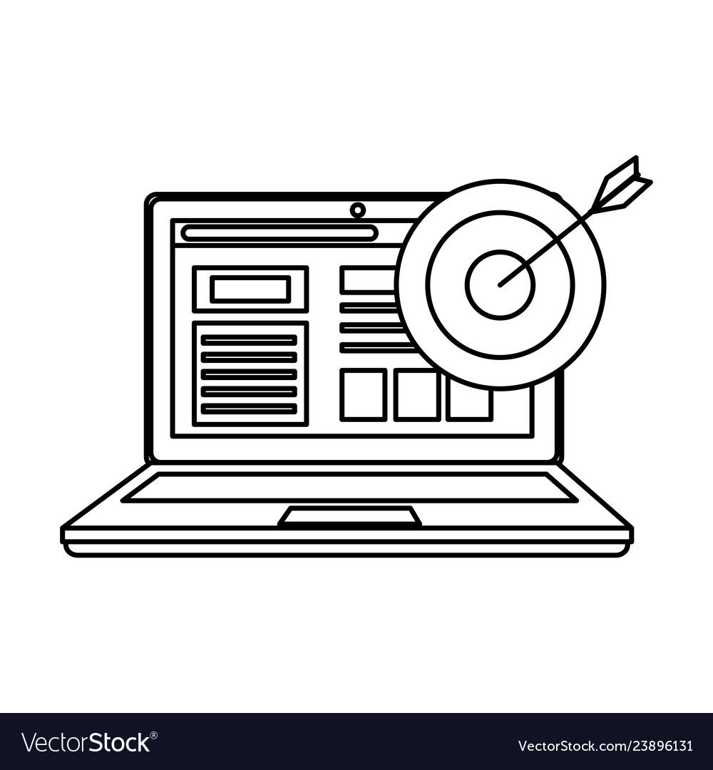 Laptop computer with targer arrow
