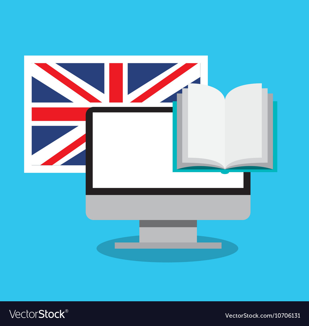 Learn english online icon Royalty Free Vector Image