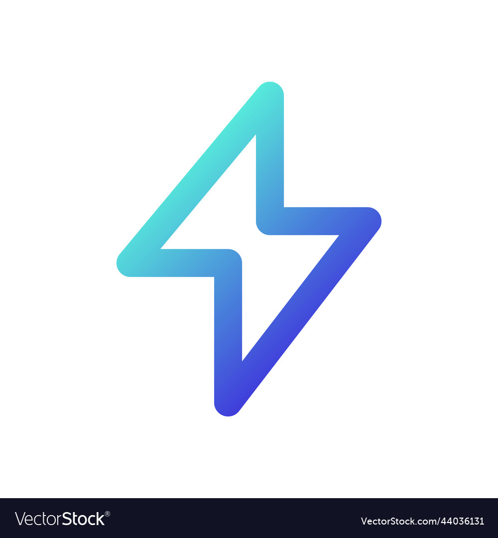 Lightning bolt pixel perfect gradient linear ui vector image Lightning bolt pixel perfect gradient linear ui
