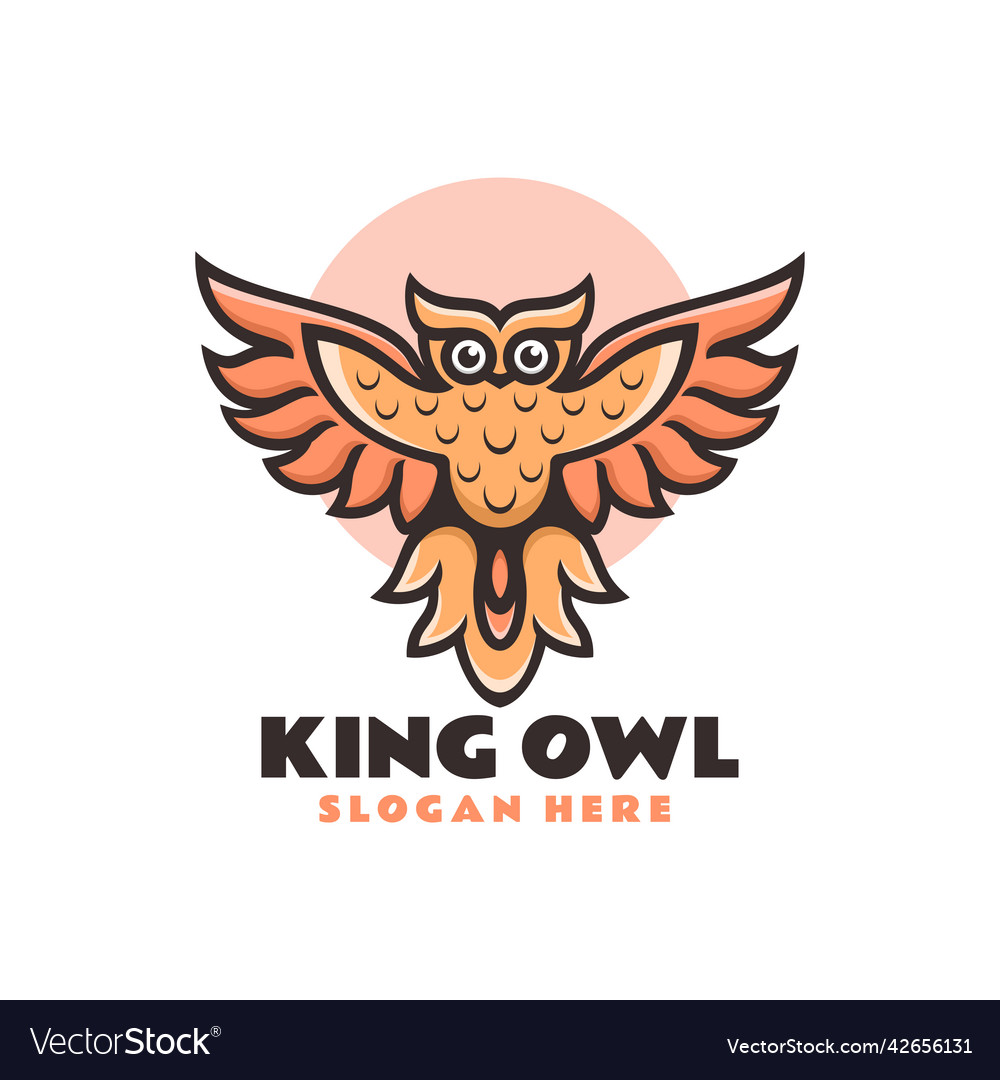 Logo king owl simple mascot style Royalty Free Vector Image