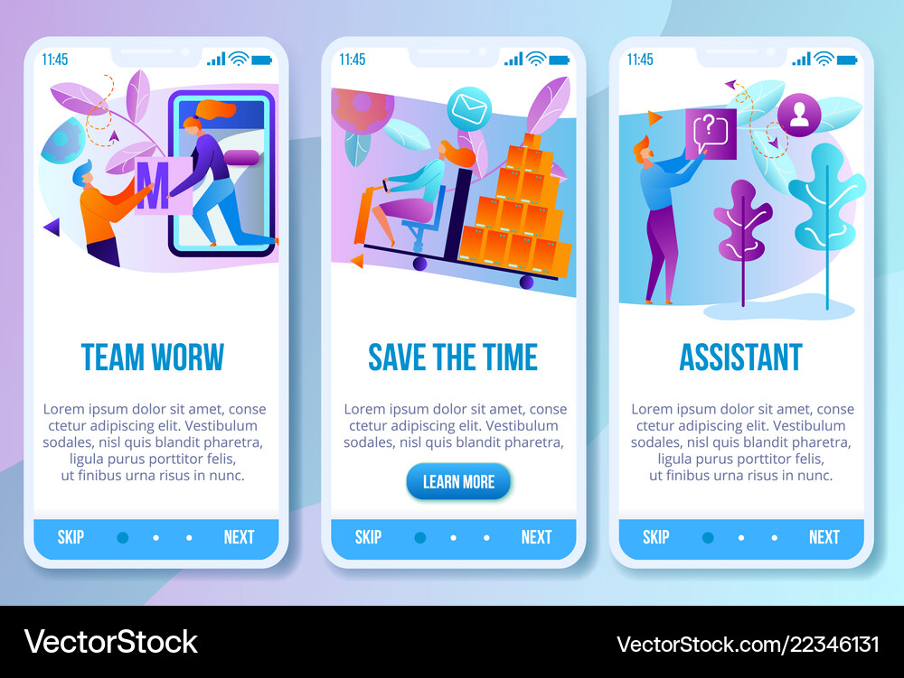 Onboarding App Template Royalty Free Vector Image