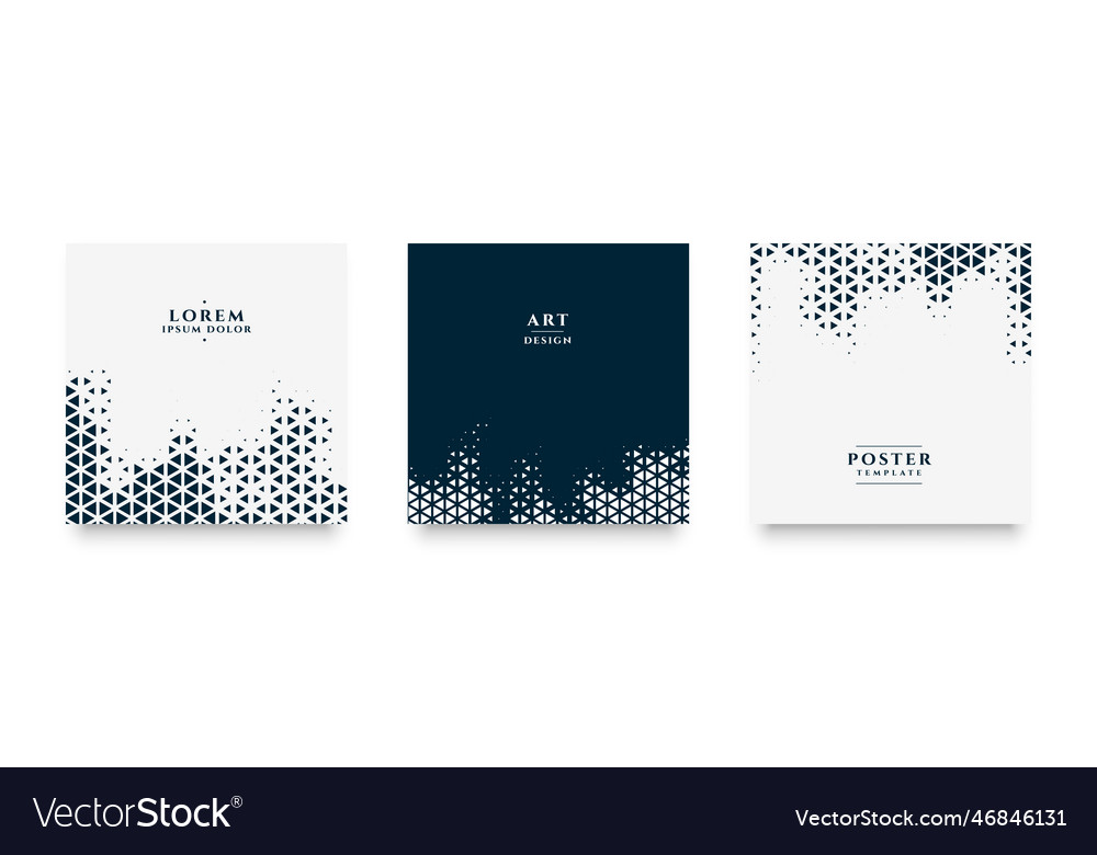 Pack of triangle shape halftone pattern in modern