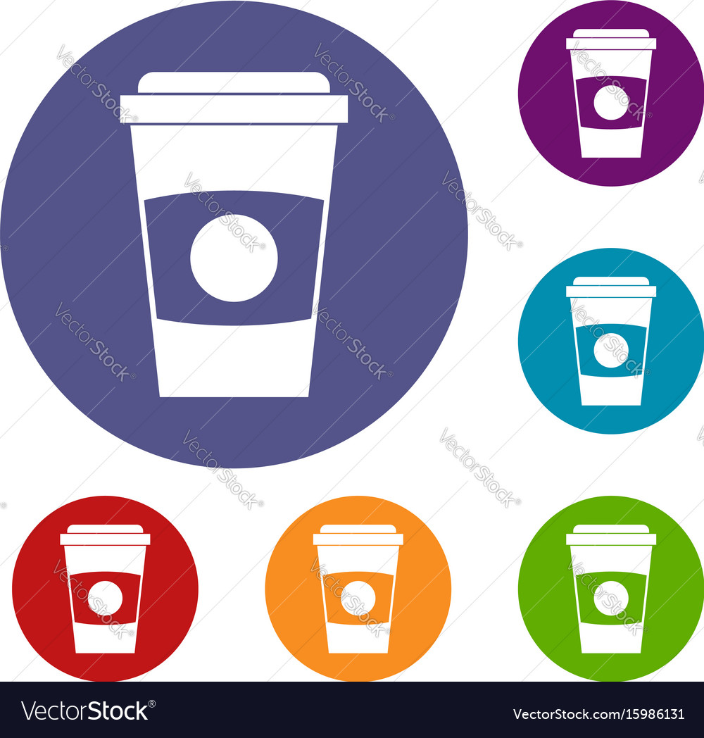 Paper coffee cup icons set Royalty Free Vector Image