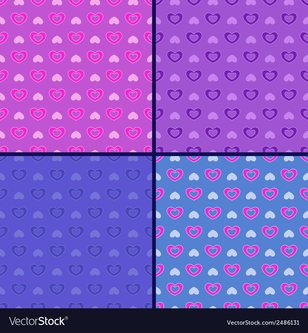 Pastel set of heart patterns