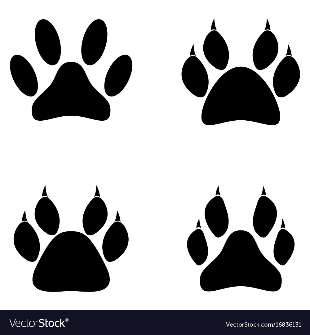 Paw print icon set