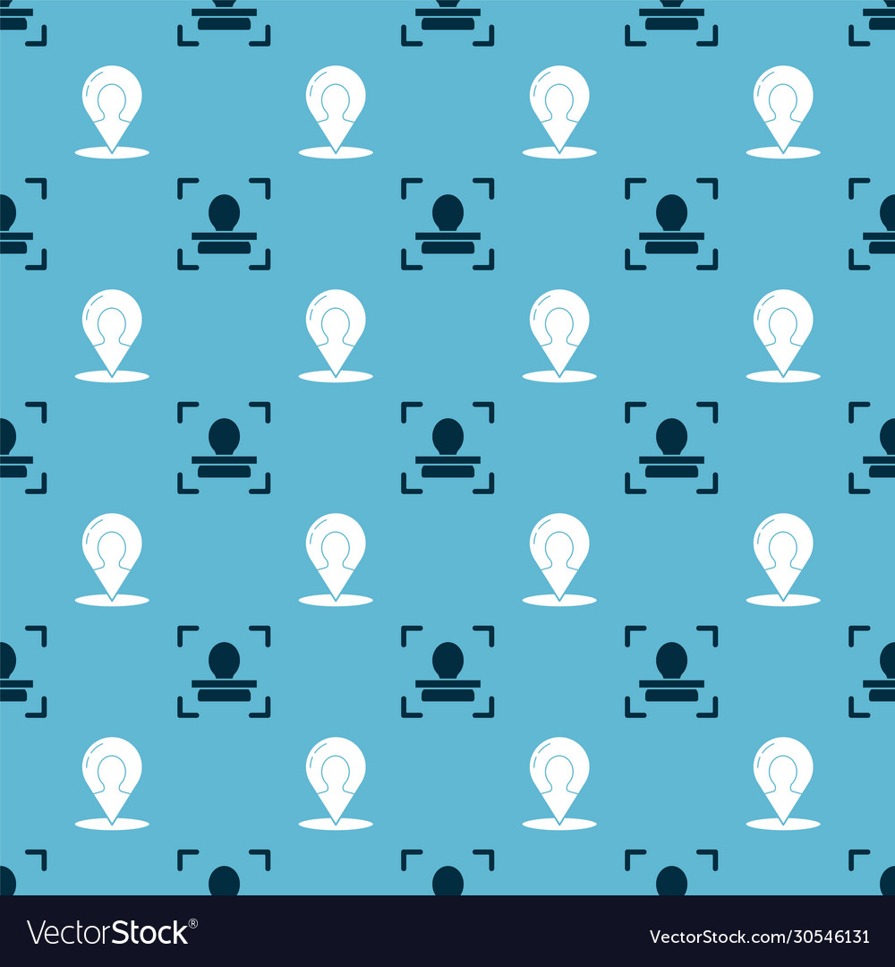 Set face recognition and map marker Vector Image Set face recognition and map marker