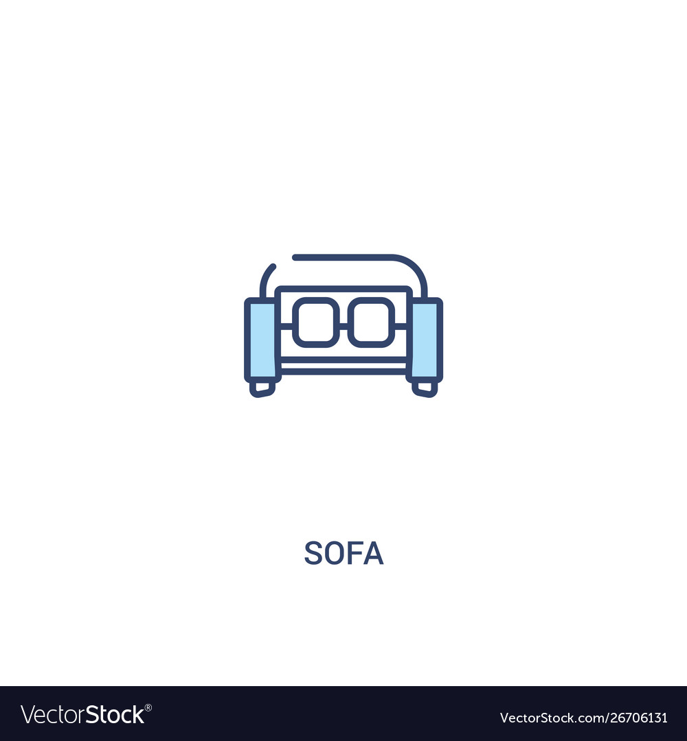 Sofa concept 2 colored icon simple line element