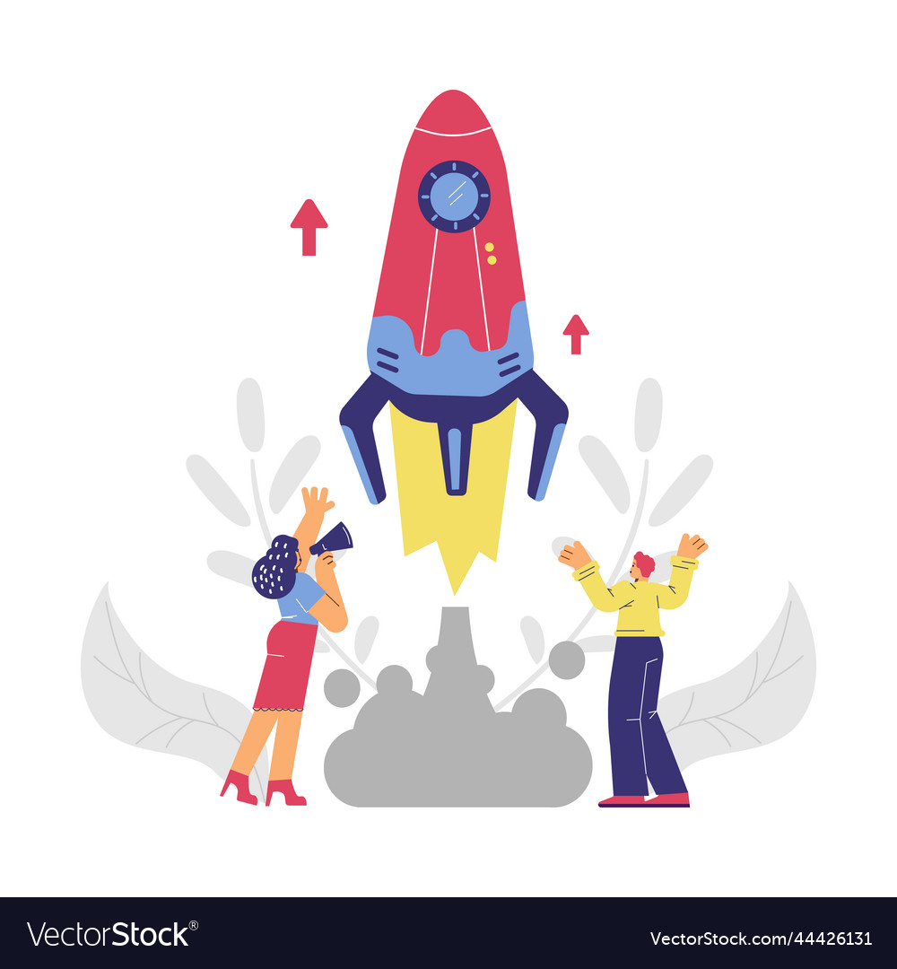 Startup launch and implementation of new business Vector Image Startup launch and implementation of new business