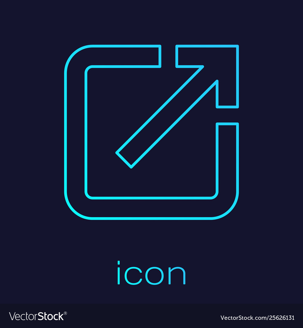 Turquoise open in new window line icon isolated