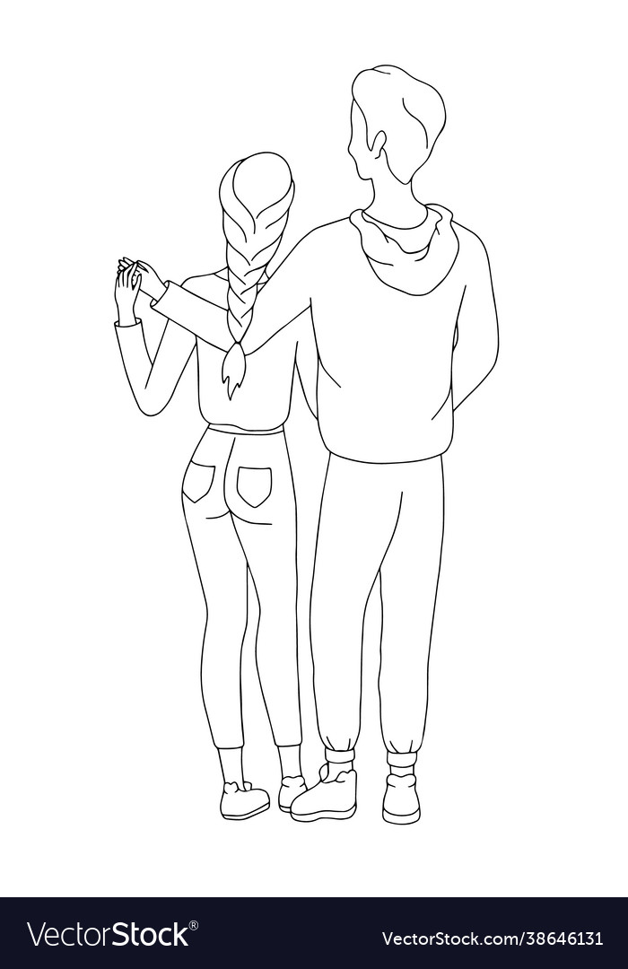 Junge Mann und Frau Paar umarmen vector image Junge Mann und Frau Paar umarmen