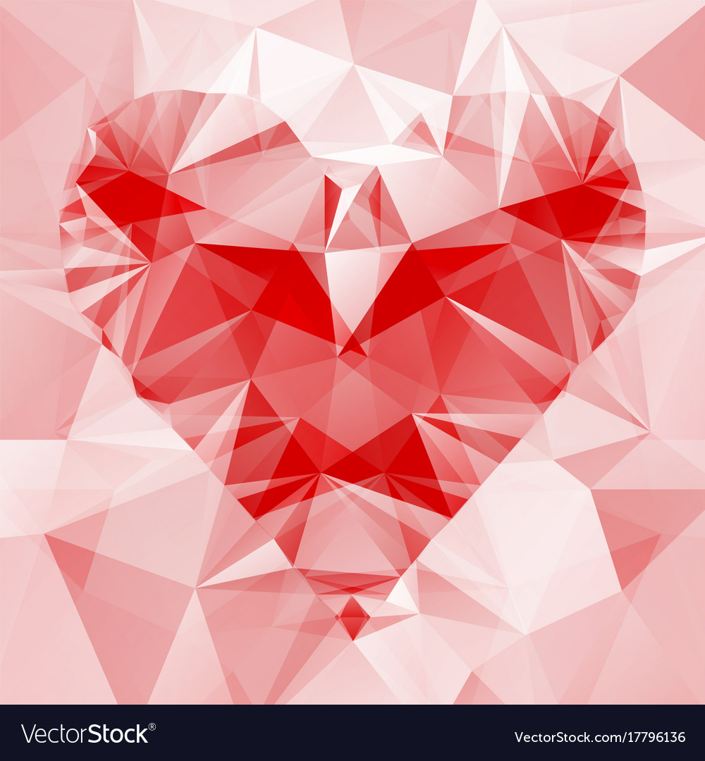 Abstract background with heart of triangles