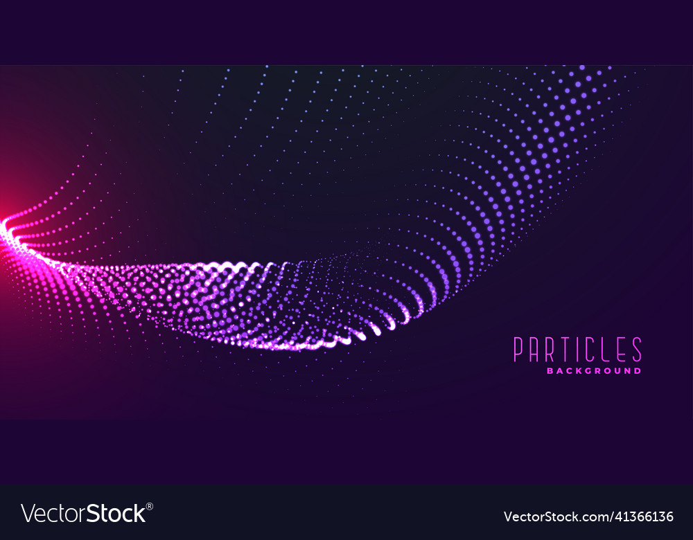 Abstract particle wave with light effect