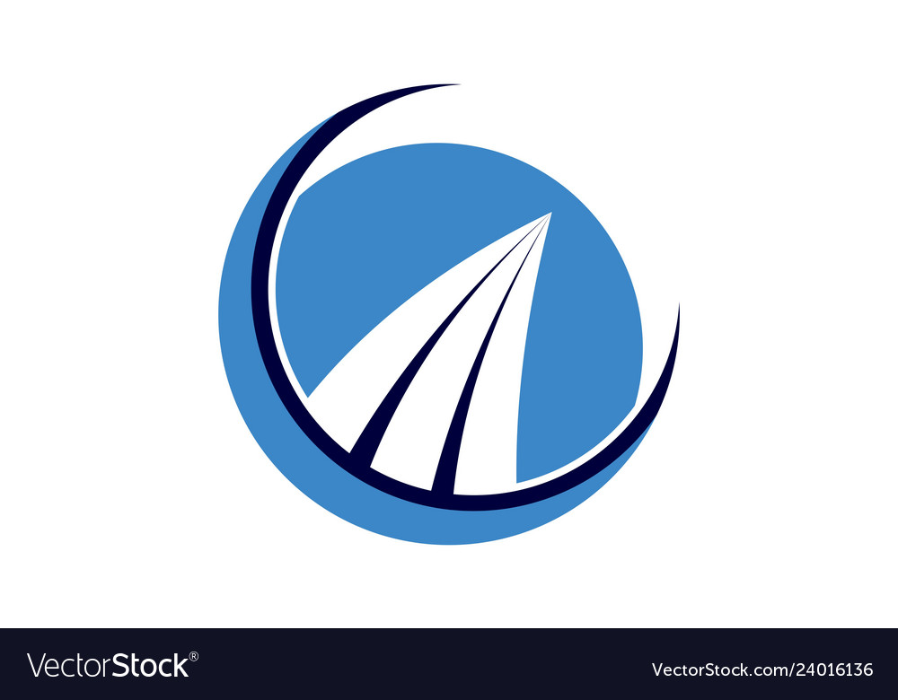 Abstract sailboat logo icon Royalty Free Vector Image