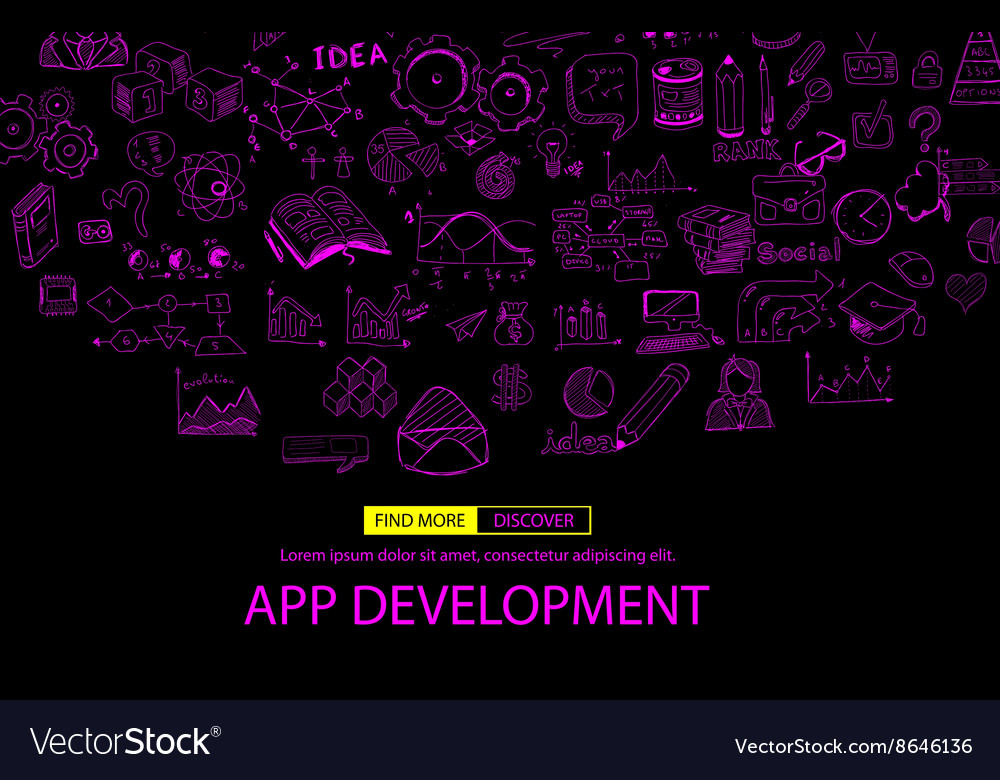 App development infographic concept background Vector Image