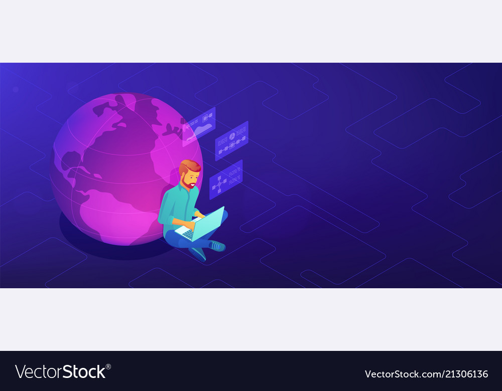 Big data analyst working concept vector image Big data analyst working concept