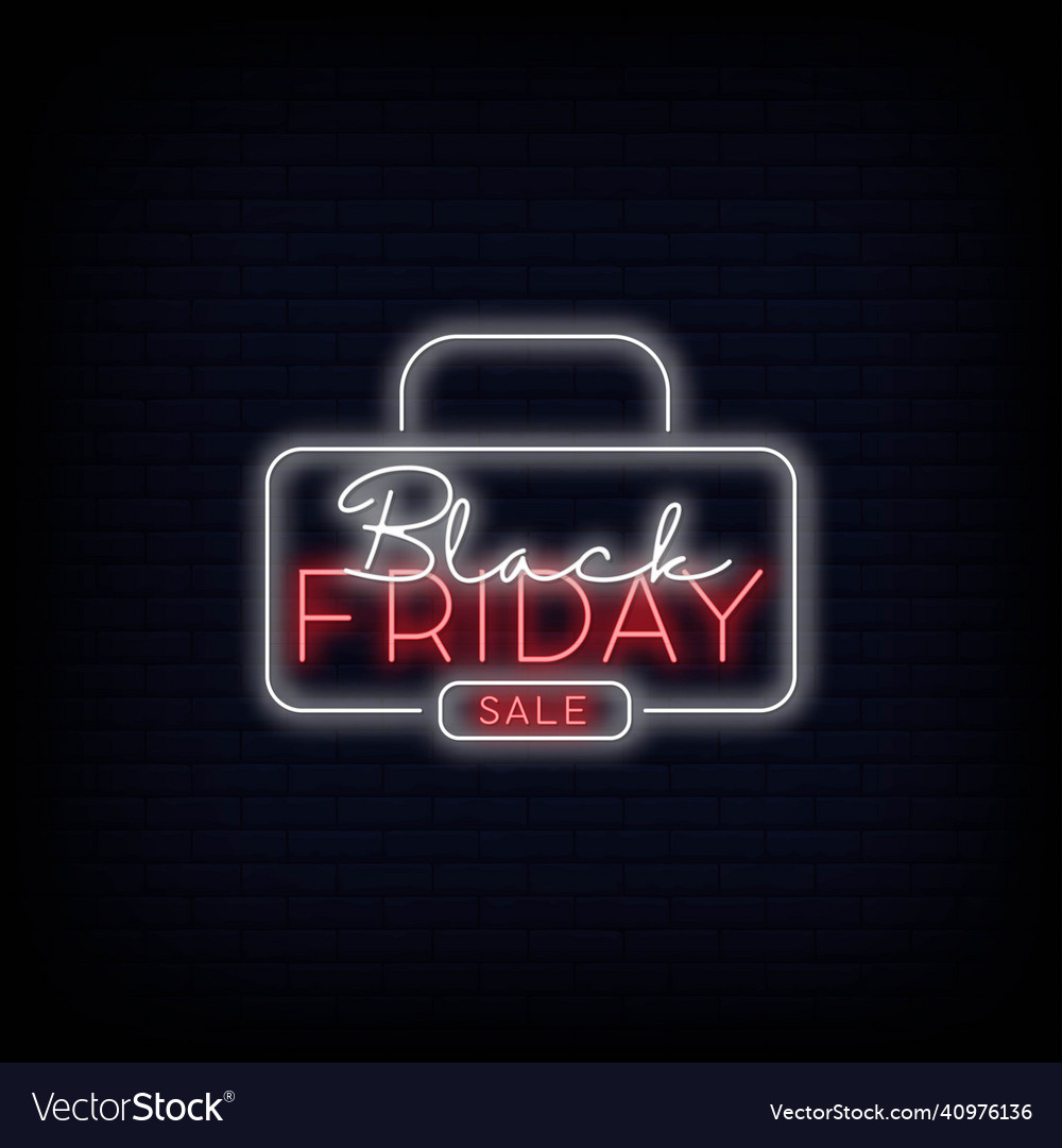 Black friday neon signs style text