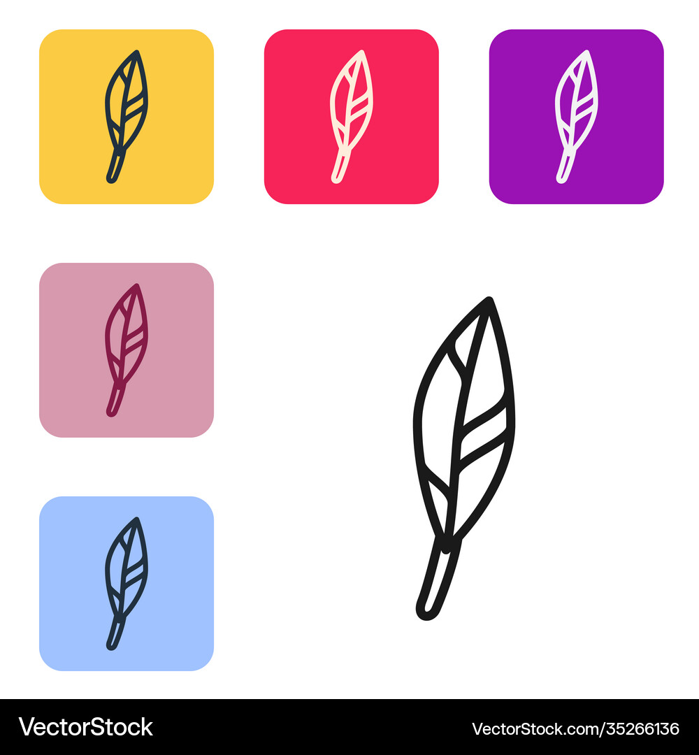 Black line magic feather icon isolated on white Vector Image