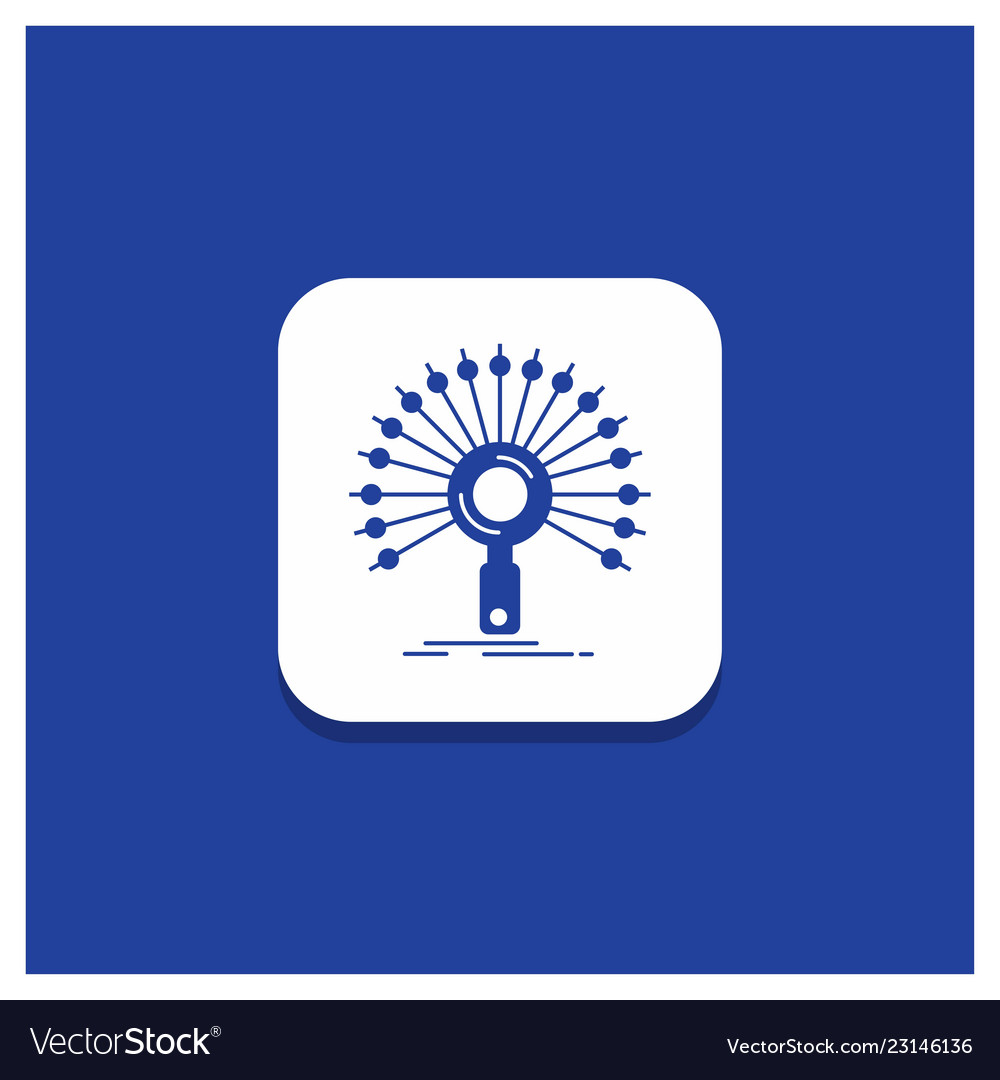 Data Retrieval Icon - Blue Round Button