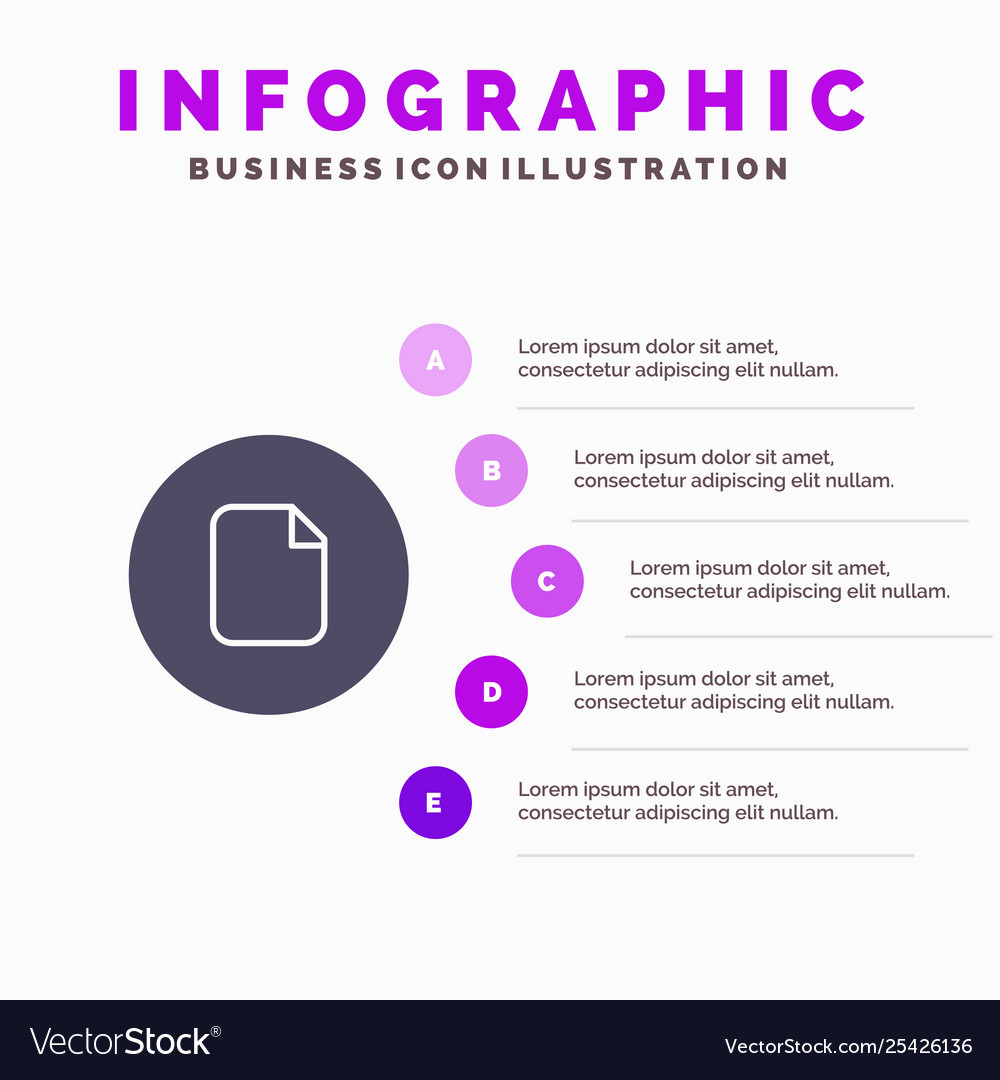 Document file basic ui solid icon infographics 5 vector image Document file basic ui solid icon infographics 5