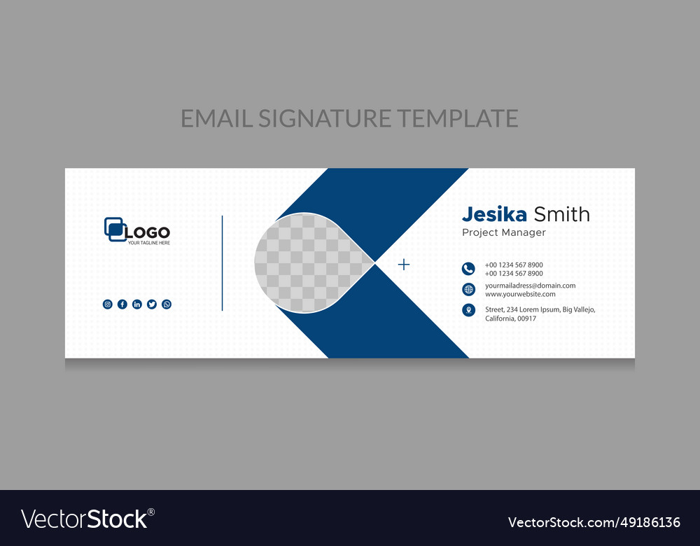 Email signature template Royalty Free Vector Image