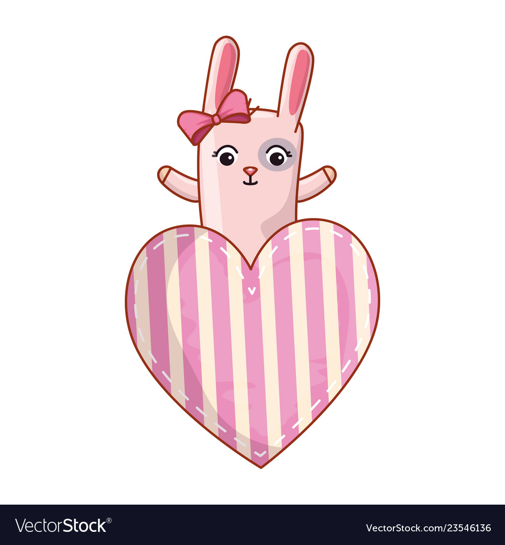 Gift box present with cute rabbit vector image Gift box present with cute rabbit