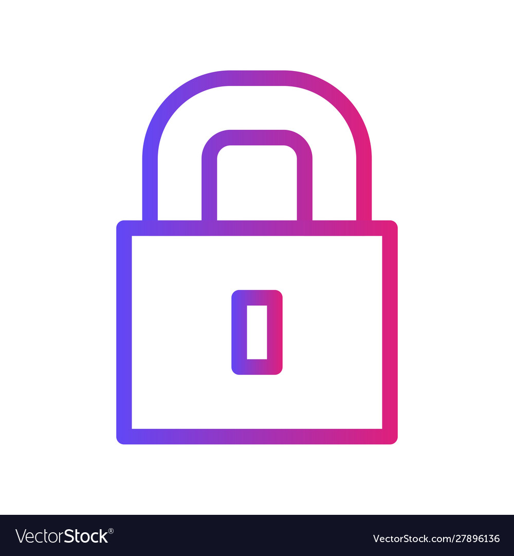 Gradient lock icon with white background