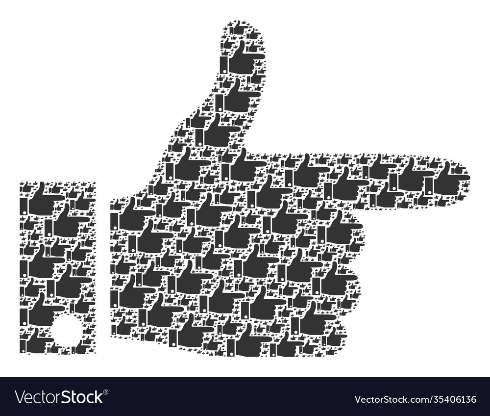 Hand pointer right recursive composition itself vector image Hand pointer right recursive composition itself