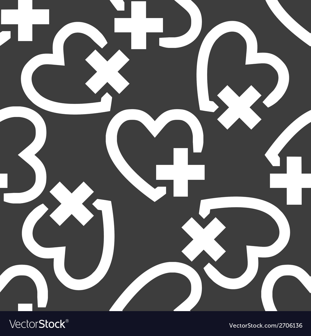 Heart web icon flat design seamless pattern