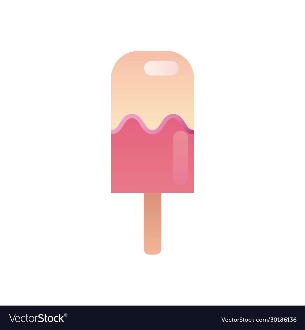 Isolated ice cream with stick gradient style icon