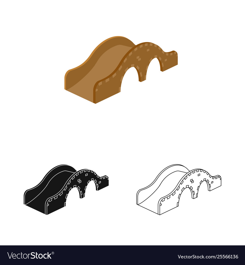 Isolated object bridge and pedestrian symbol