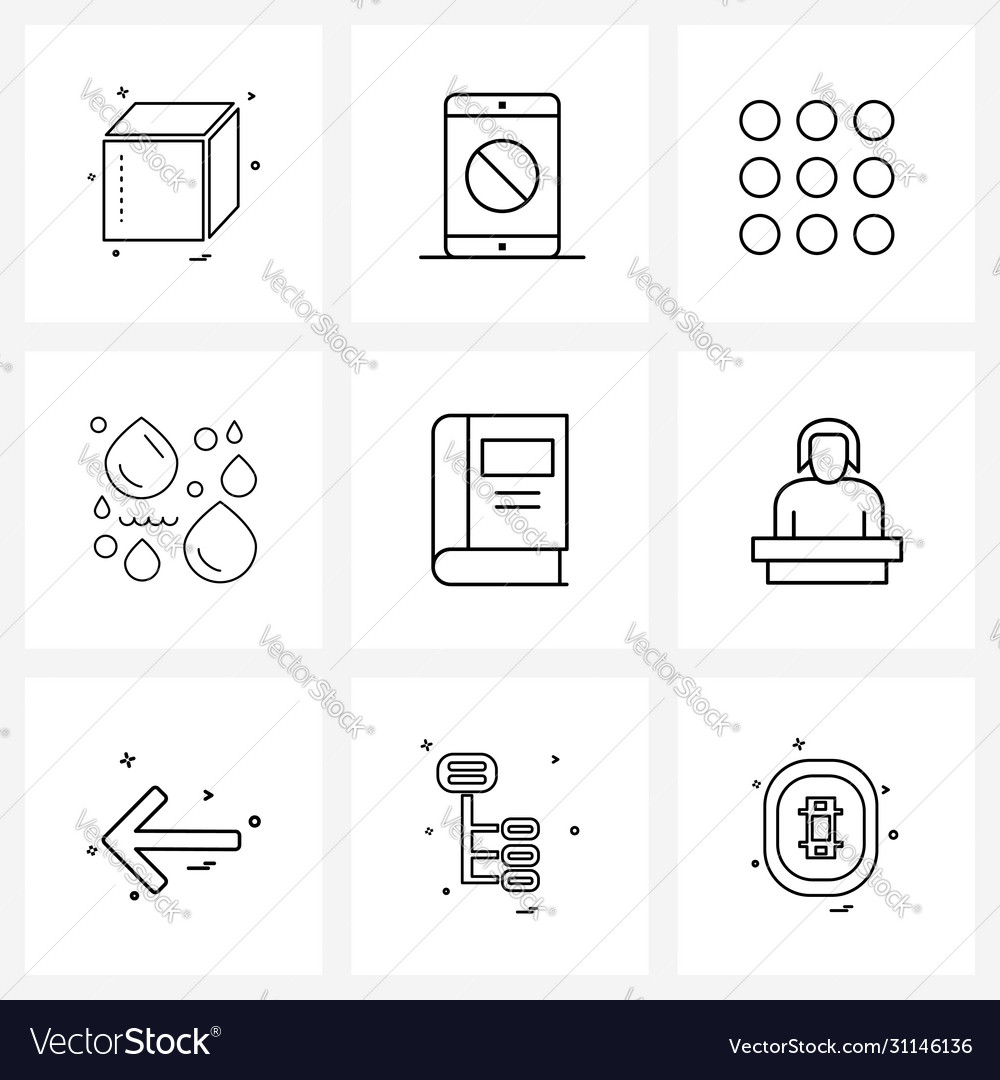 Isolated symbols set 9 simple line icons