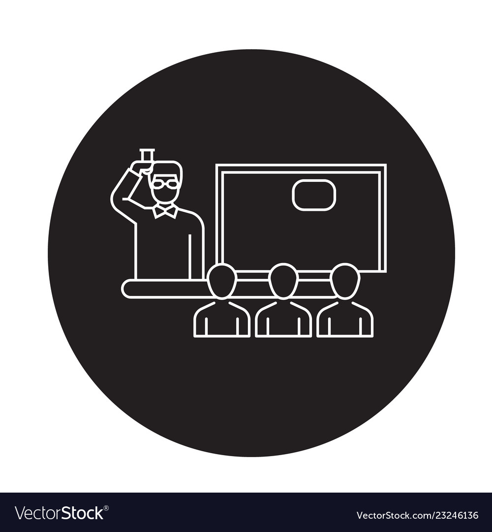 Lecture lesson black concept icon vector image Lecture lesson black concept icon