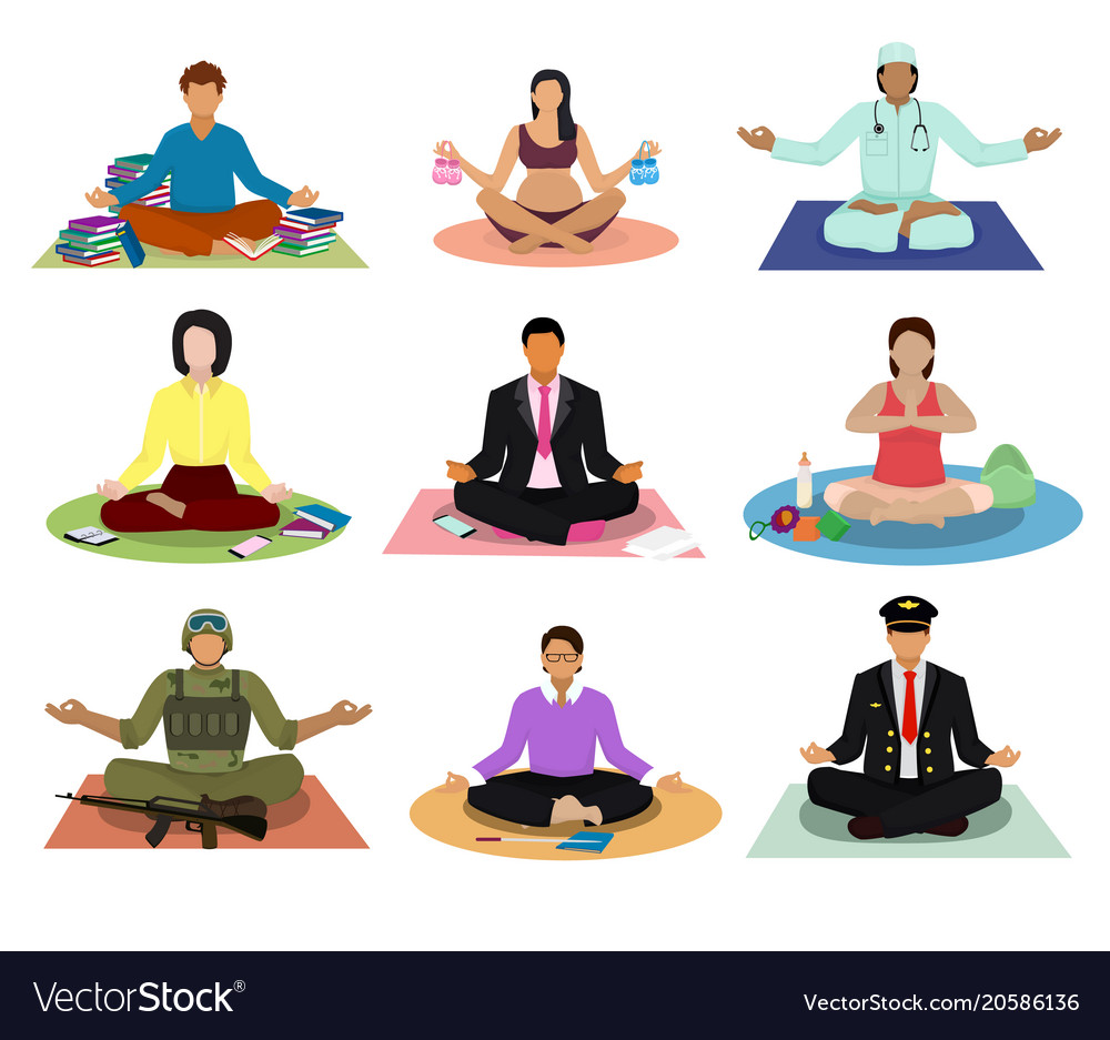 Meditation meditating people practice yoga Vector Image