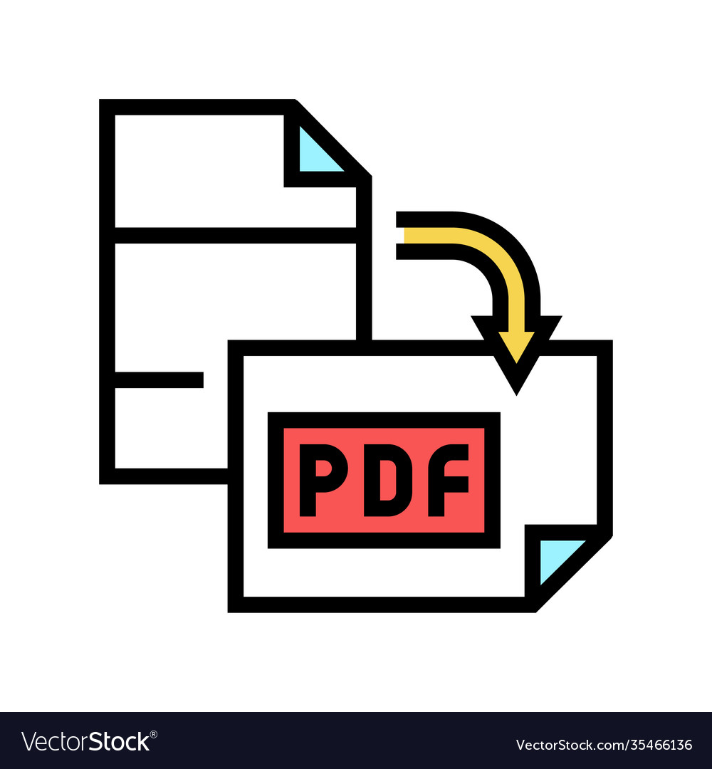 Orientation pdf file color icon