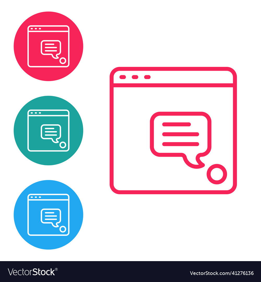 Red line new chat messages notification icon vector image Red line new chat messages notification icon