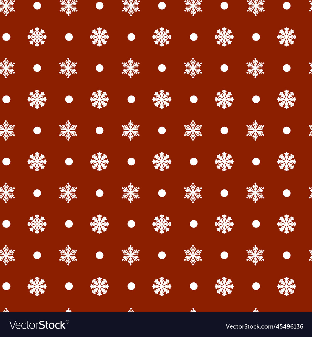 Red seamless pattern with snowflakes vector image Red seamless pattern with snowflakes