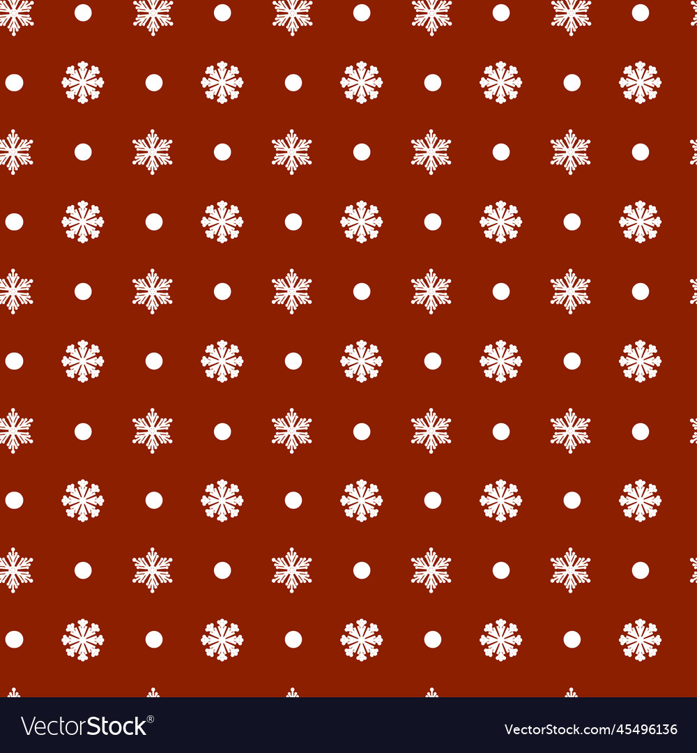 Red seamless pattern with snowflakes