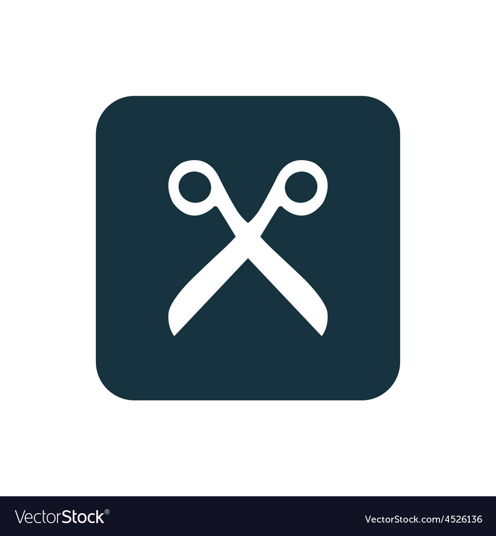 Scissors icon rounded squares button