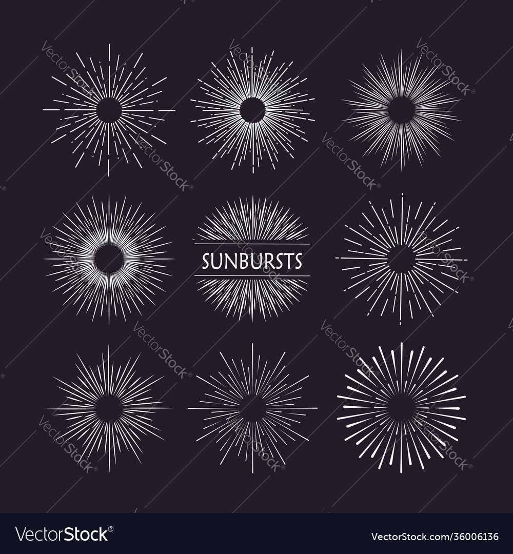 Sunburst in retro style on light background Vector Image Sunburst in retro style on light background