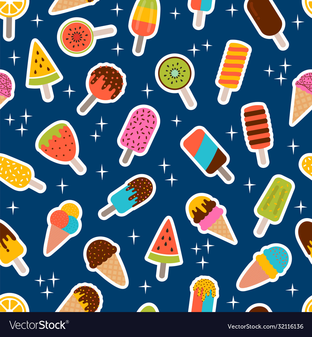 Tasty colorful ice cream seamless pattern sweet