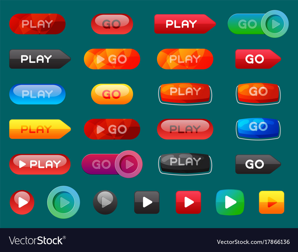 Ui interface button play media internet website