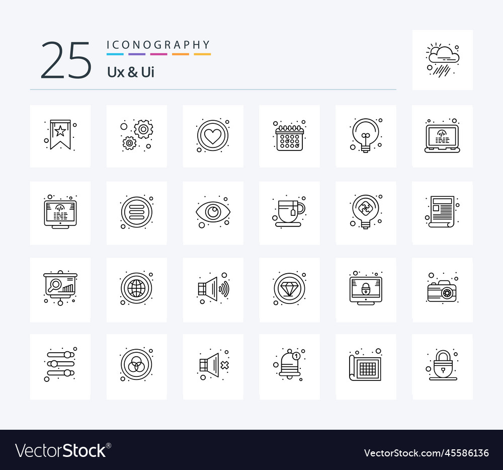 Ux and ui 25 line icon pack including coding