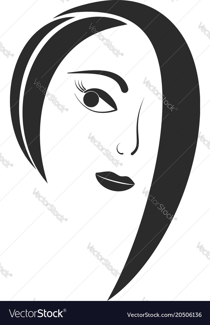 Women hair style icon woman face silhouette