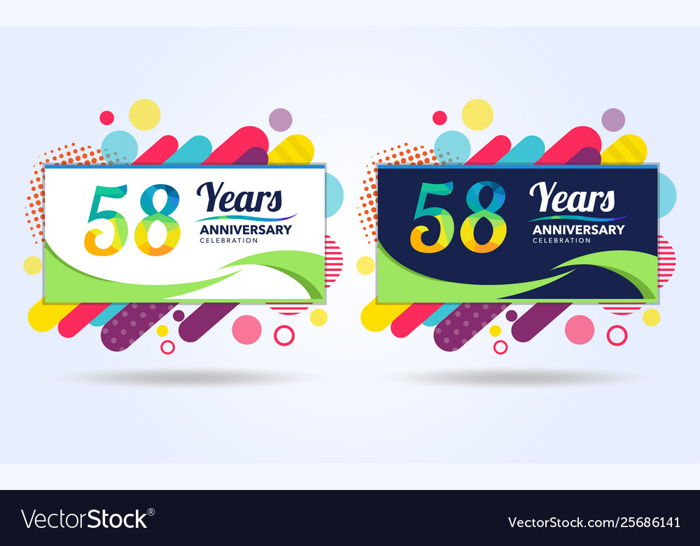 58 years pop anniversary modern design elements